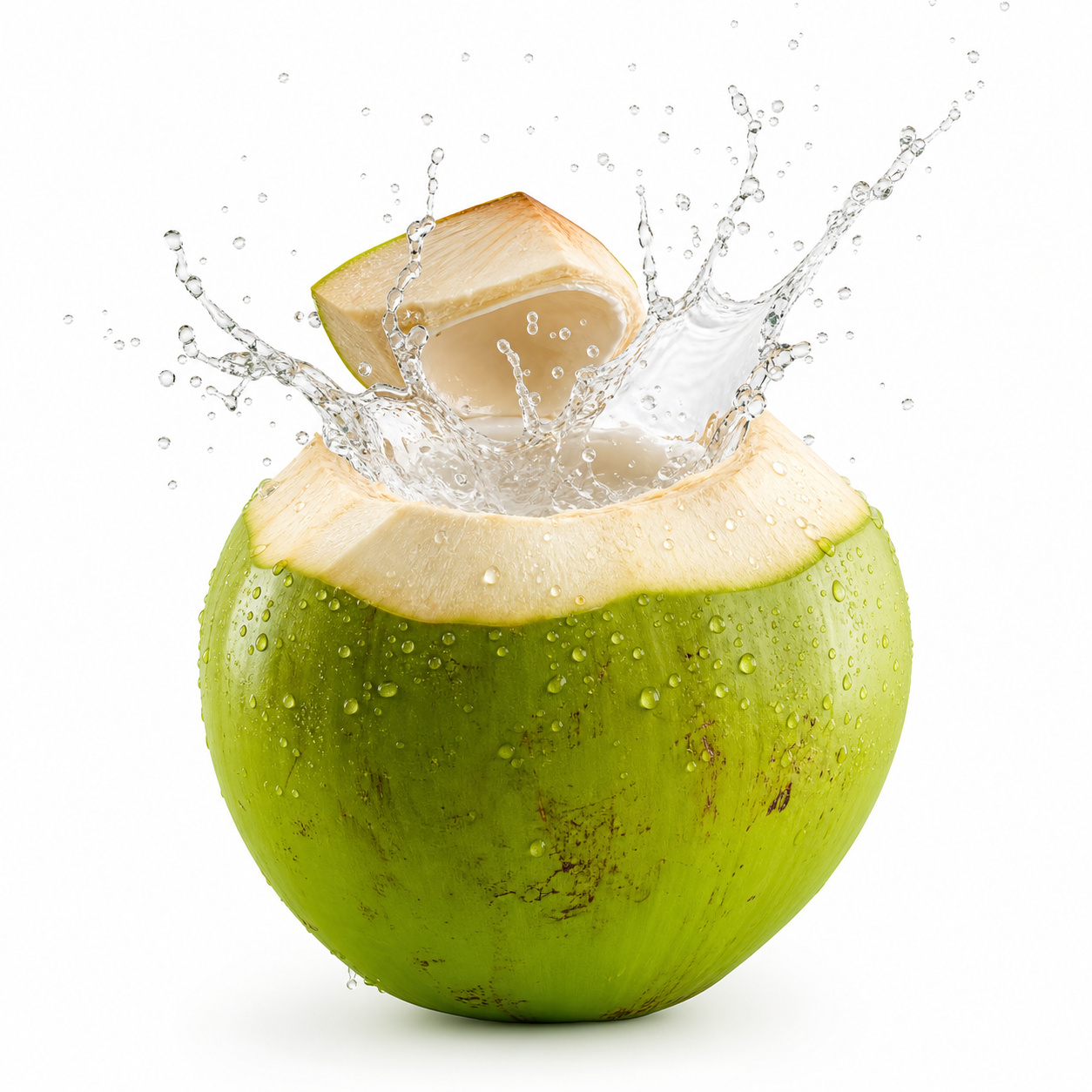 Ultra-realistic 3D tender coconut splash